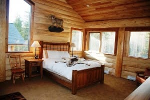 Log Home Master Bedroom