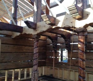 Custom carved supporting beams