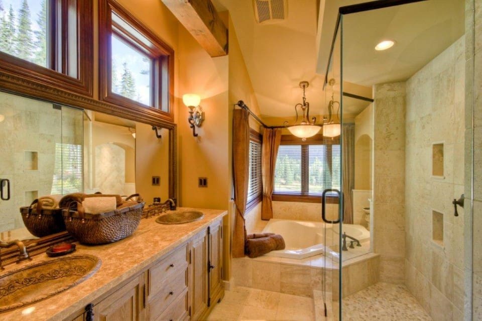 Custom Master bathroom with soaker tub and shower