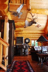 Rustic log cabin interior