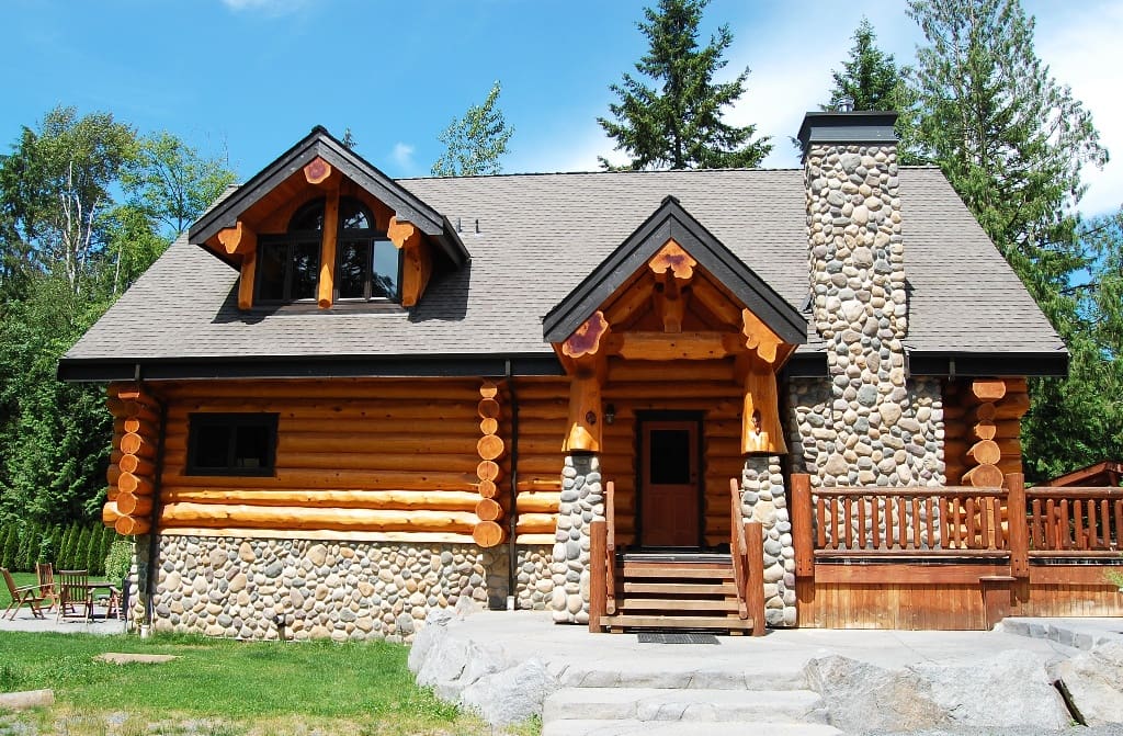 Log Cabin with rock accents