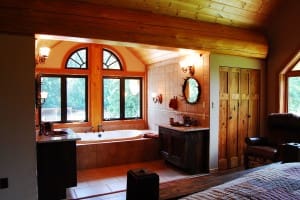 log cabin bathroom