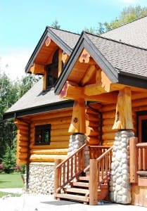 Log cabin entrance