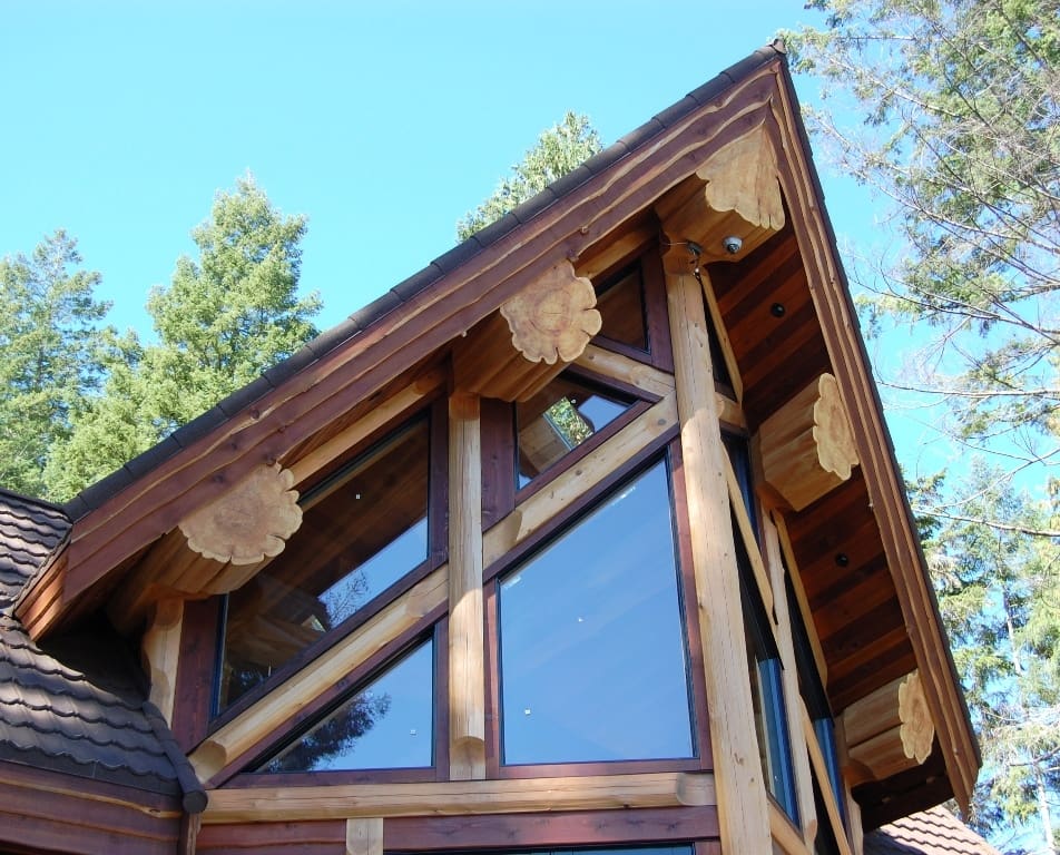 Log cabin windows