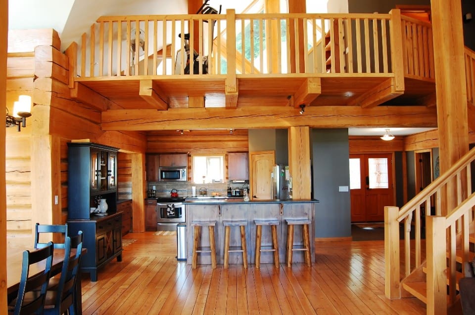 luxury log cabin kitchen