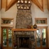 feature fireplace in log home