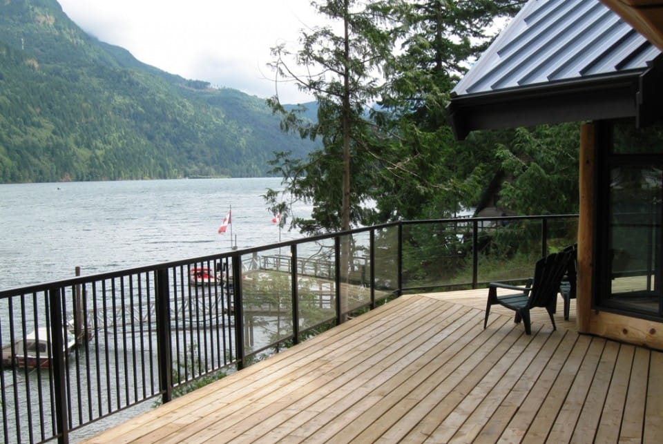 large deck overlooking a lake