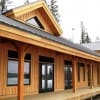 large wrap around deck on timber frame home