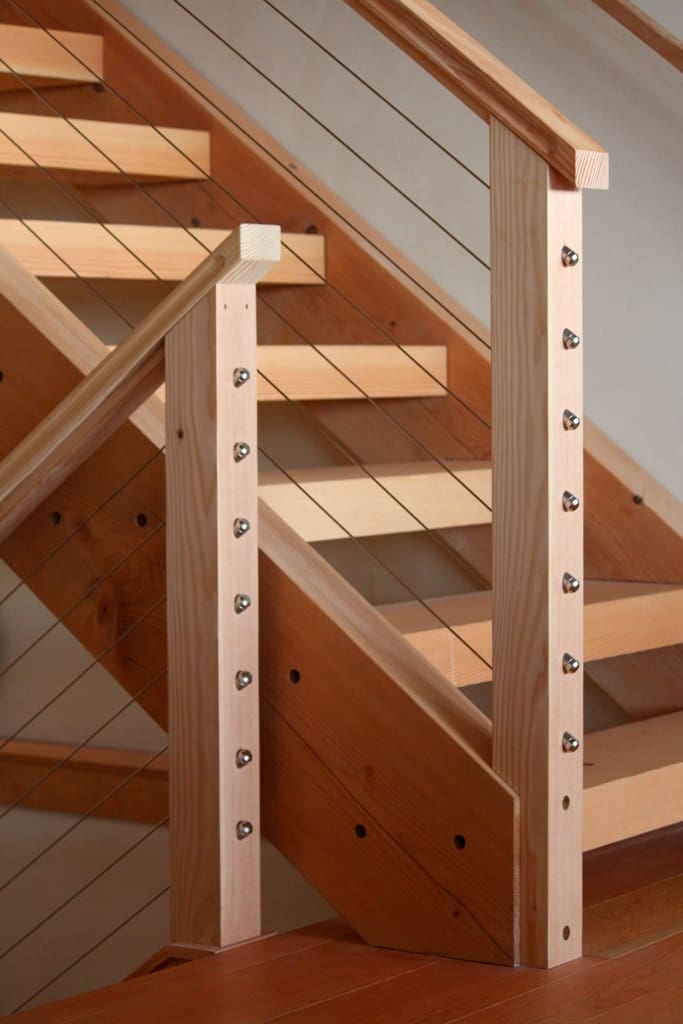 modern wood stairwell