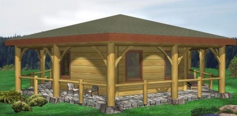 Gingolx Hex Log Home Plans
