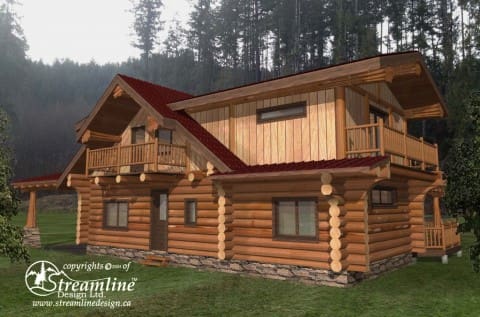 Gunboat Bay Log Home Plans
