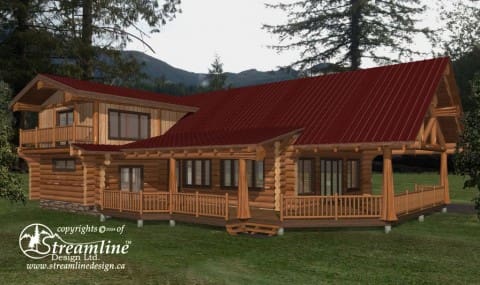Gunboat Bay Log Home Plans