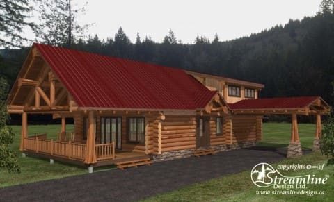 Gunboat Bay Log Home Plans