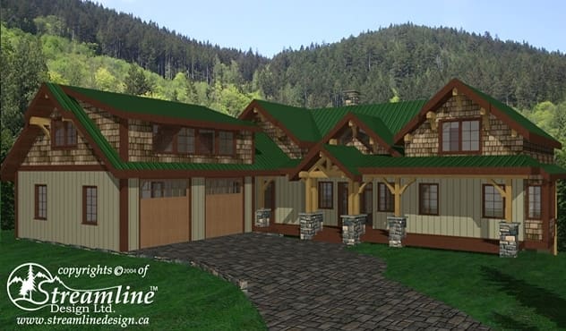 Salt Spring Island Timber Frame Plans – 4575sqft - Streamline Design