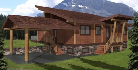The Sunset Log Home Plans