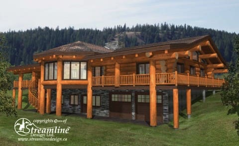Linn County Log Home by Streamline Design