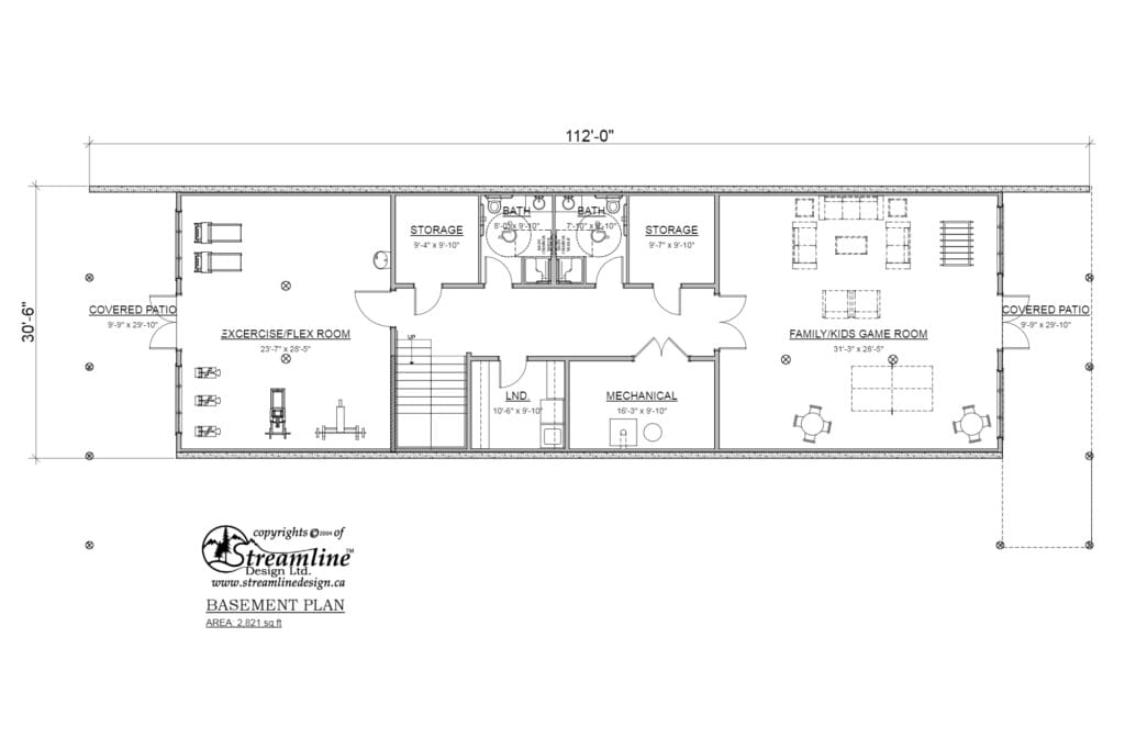 Lodge home design 5,642+ square feet, basement floor plan