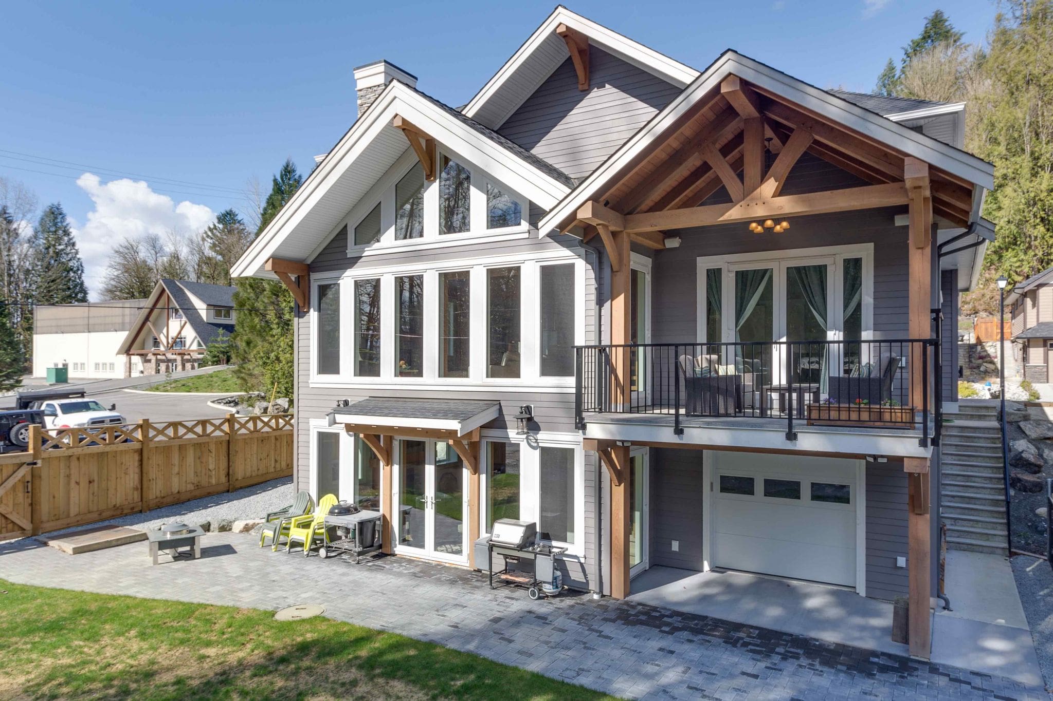 Straiton Timber Frame Home Backyard | Streamline Design Ltd