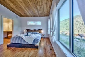 Master bedroom suite with a view